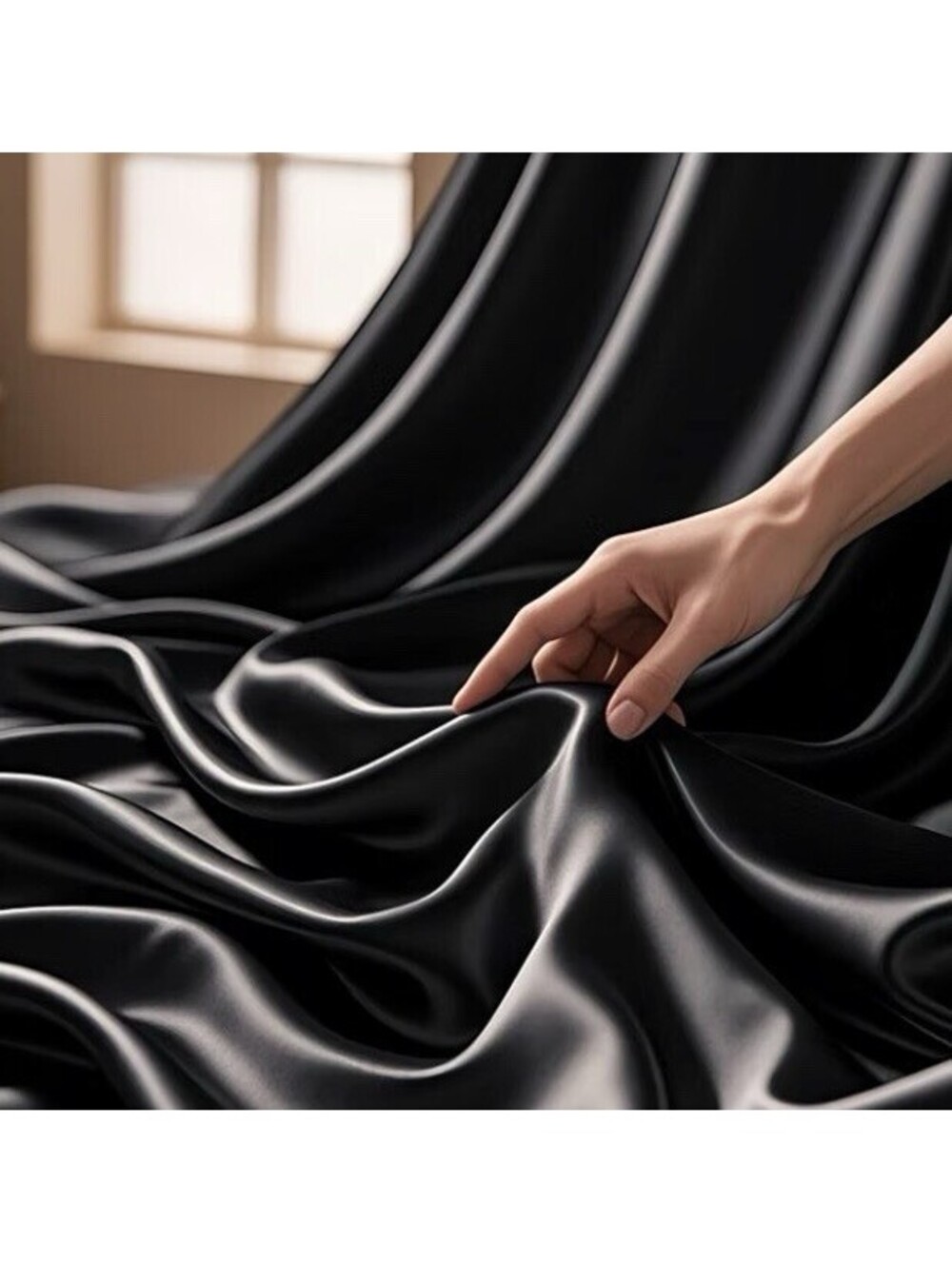 Satin Fabric 60" Inch Wide 10 yards for Gowns Sheets Dresses Decor Black New